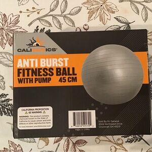 Gray Anti Burst Fitness Ball with Pump - 45cm